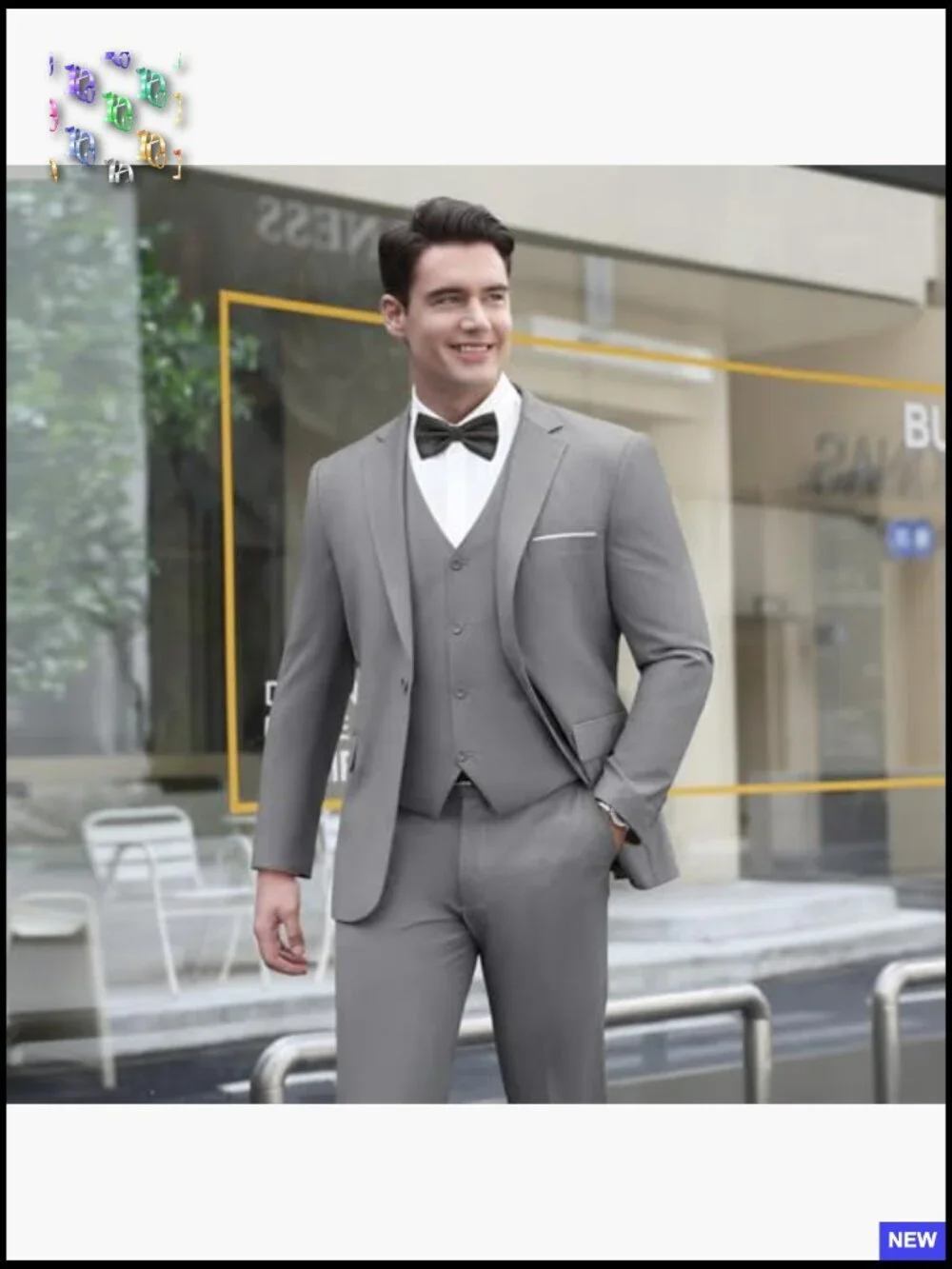 Slim Fit Business Suit Set Modern One Button Blazer Vest Pants Formal Elegant